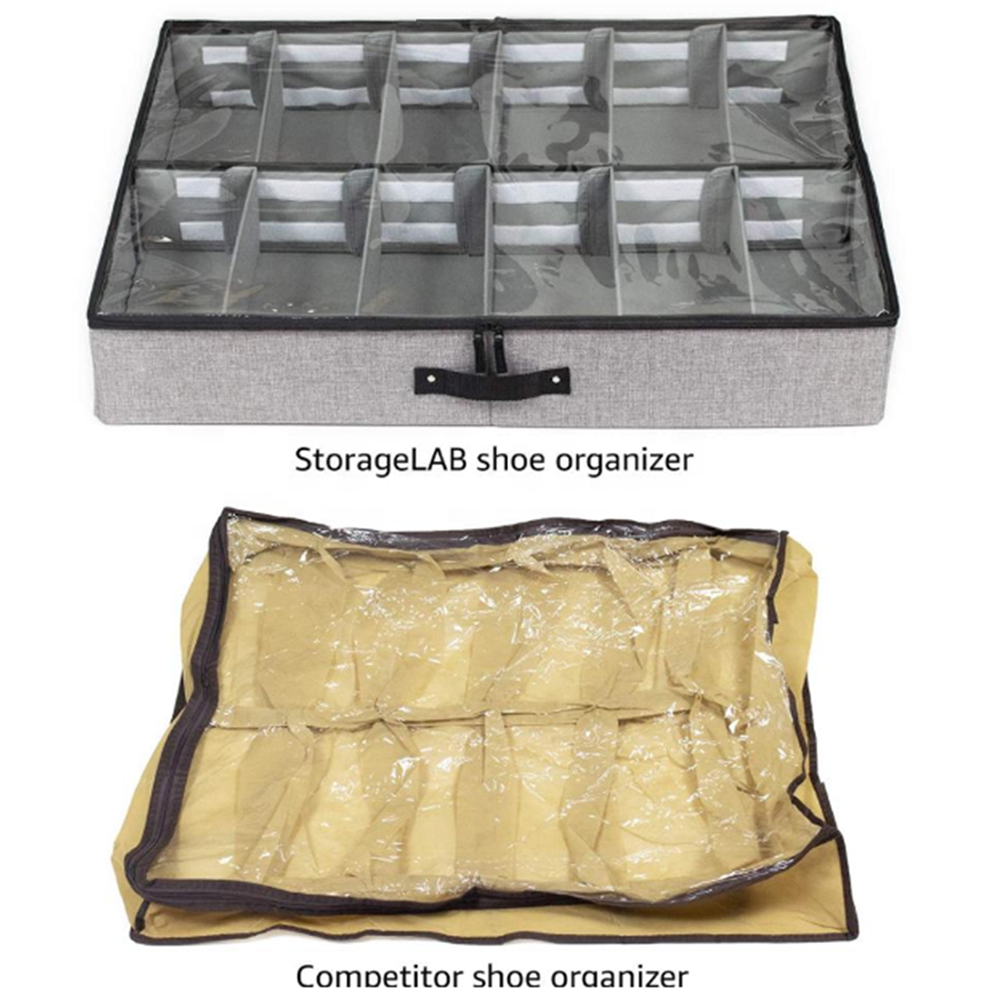Sturdy and Breathable Materials 12-Compartment Storage Bag Shoe Organizer