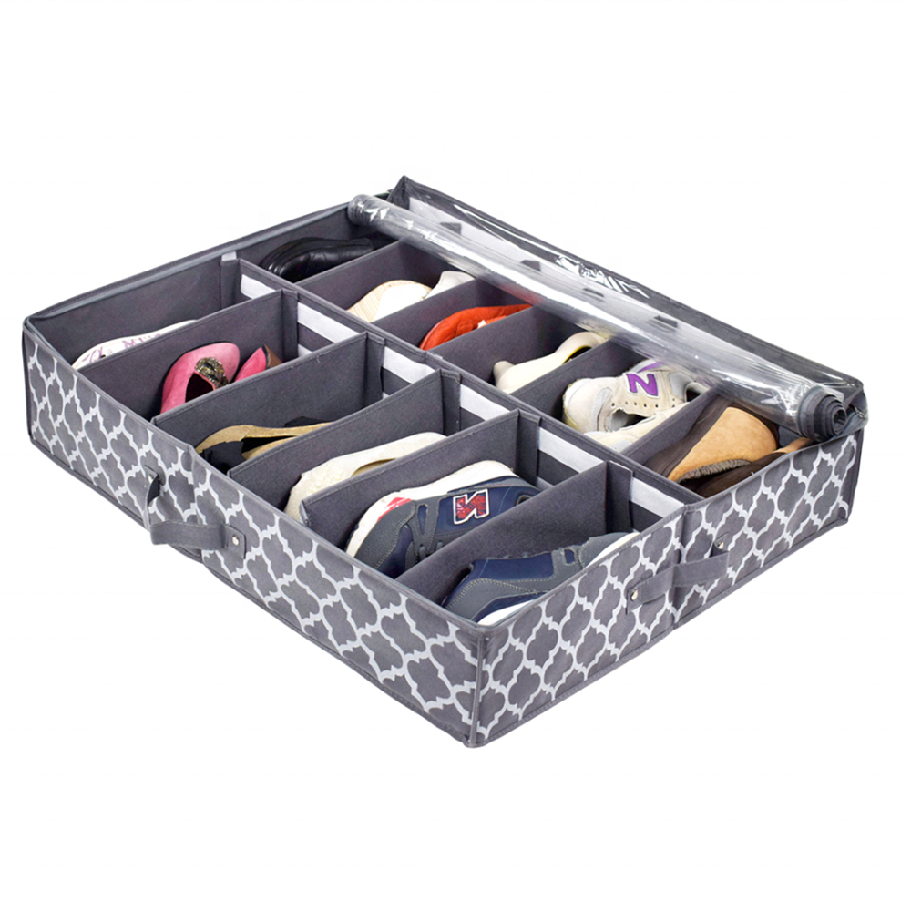 Sturdy and Breathable Materials 12-Compartment Storage Bag Shoe Organizer