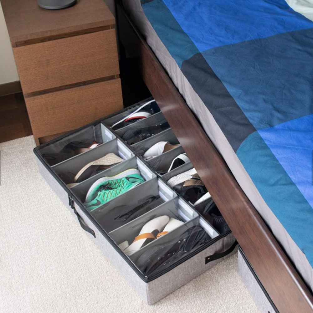 Sturdy and Breathable Materials 12-Compartment Storage Bag Shoe Organizer