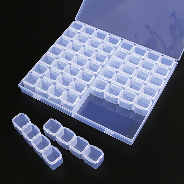 Portable Transparent 56 Grid Multifunctional Jewelry Storage Box (1 Piece)