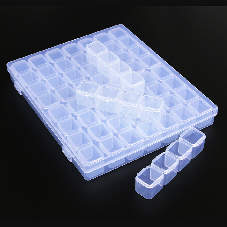 Portable Transparent 56 Grid Multifunctional Jewelry Storage Box (1 Piece)