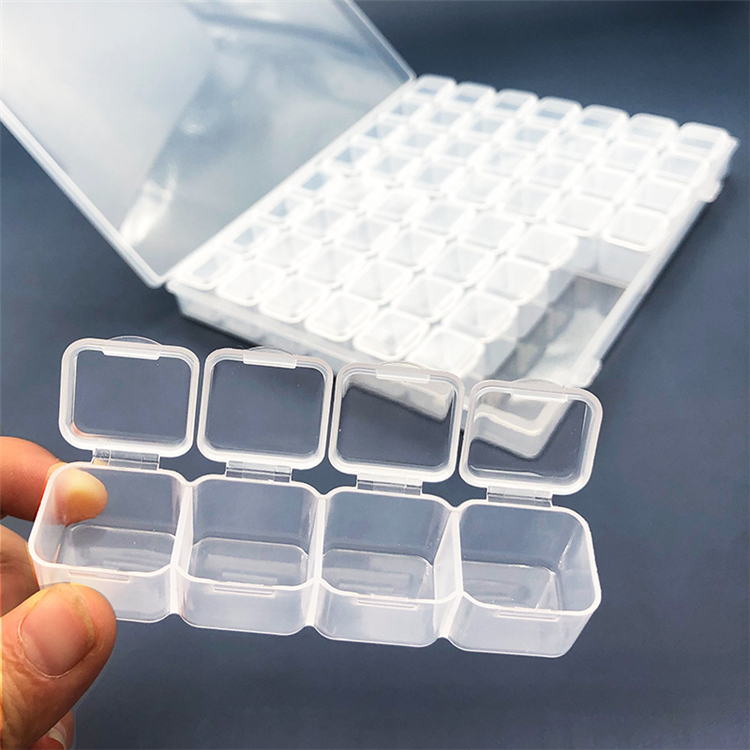 Portable Transparent 56 Grid Multifunctional Jewelry Storage Box (1 Piece)