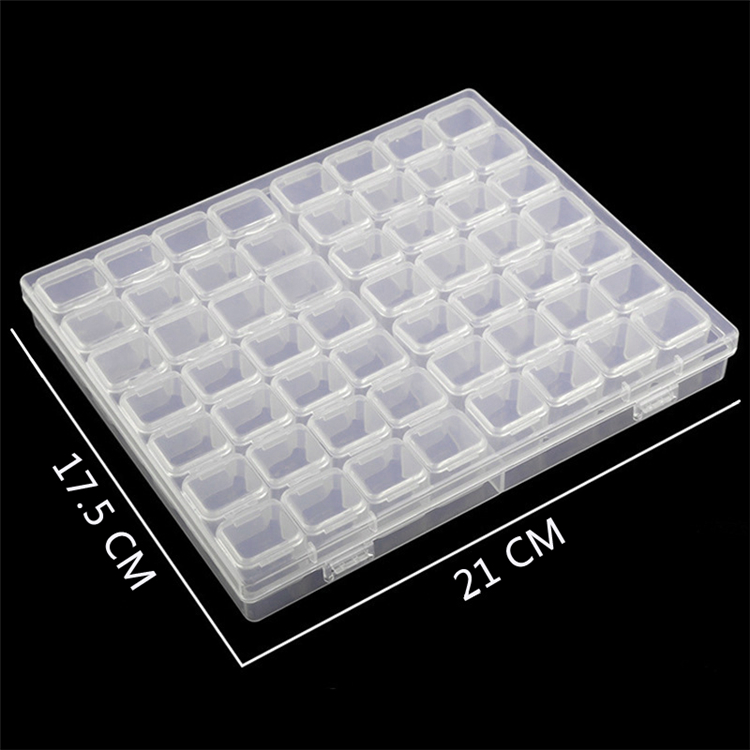 Portable Transparent 56 Grid Multifunctional Jewelry Storage Box (1 Piece)