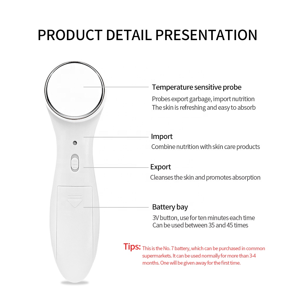 Electric Facial Massager Ionic Facial Vibration Deep Cleaning Beauty