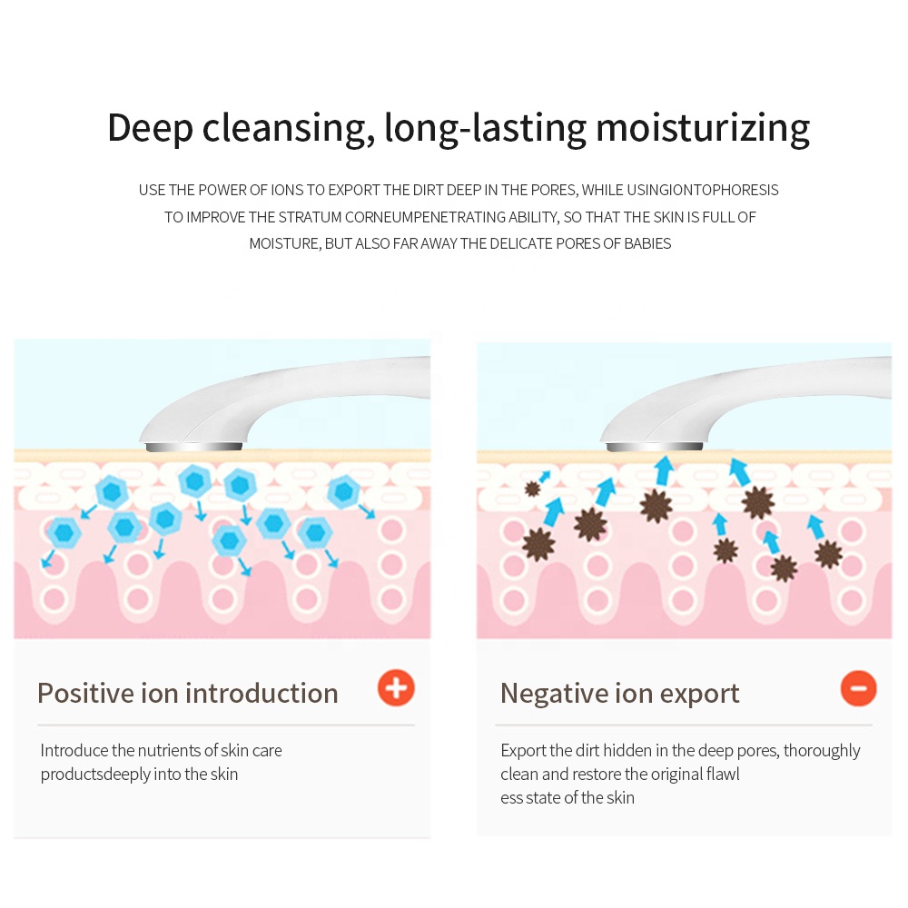 Electric Facial Massager Ionic Facial Vibration Deep Cleaning Beauty