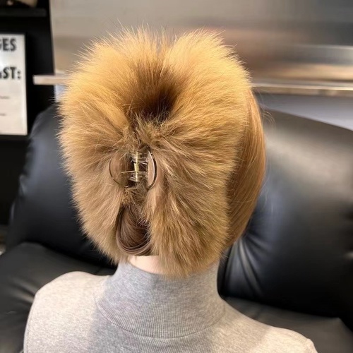 Fashion Real Fur Hair Clip Women Fashion Accessories For Hair Women Fashion Hair Plush Fur Hairpin for Girls Hairpin