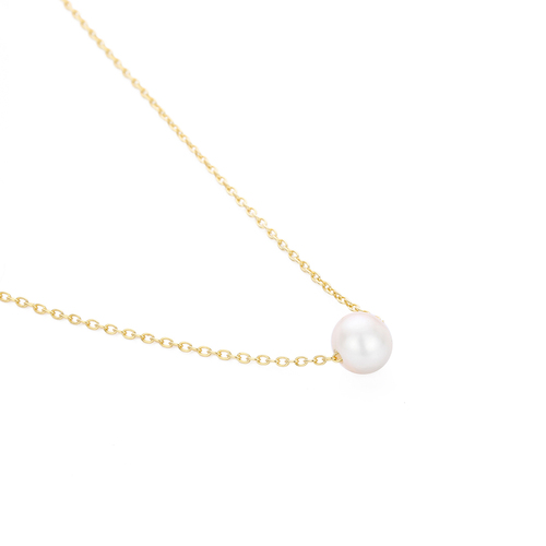  necklace Minimalist Simple Jewelry 316L Stainless Steel 4MM Pearl Pendant Choker Necklace
