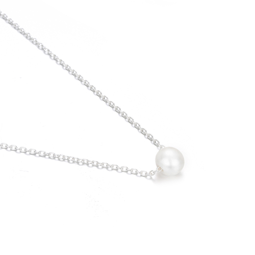  necklace Minimalist Simple Jewelry 316L Stainless Steel 4MM Pearl Pendant Choker Necklace