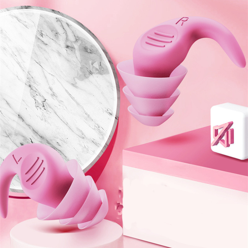 Sleep Aid Noise Reducing Reusable Silicone Earplugs Washable Portable Soundproof Ear Plugs for Sleeping 