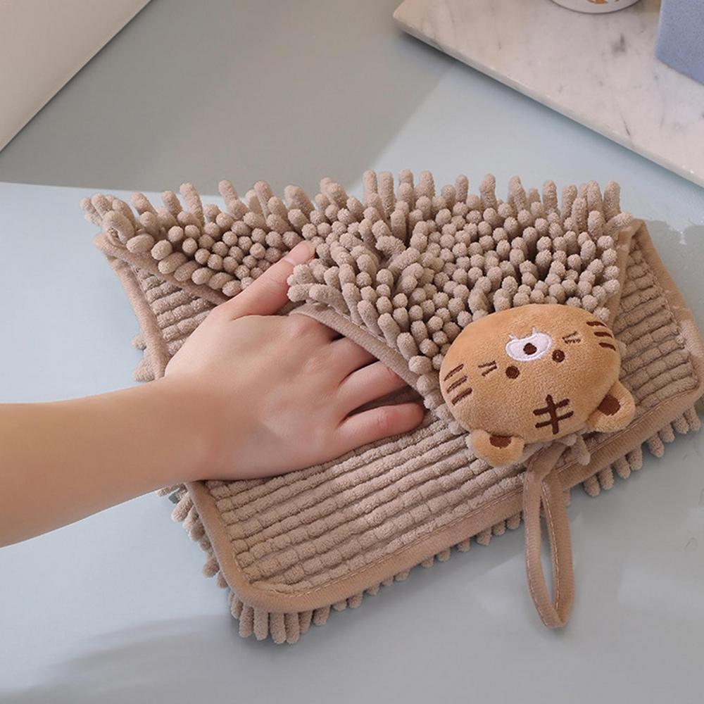 Cute Chenille Soft Hanging Hand Towels Absorbent Thick Kitchen Bathroom Microfiber Towel Bulk
