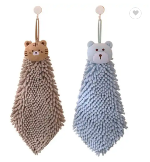 Bathroom Decorative Hand Towel Cute Chenille Soft Hanging Hand Towel 