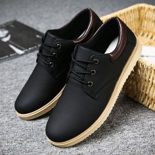 Men's Winter Desert PU Casual Rubber Leather Shoes Boots