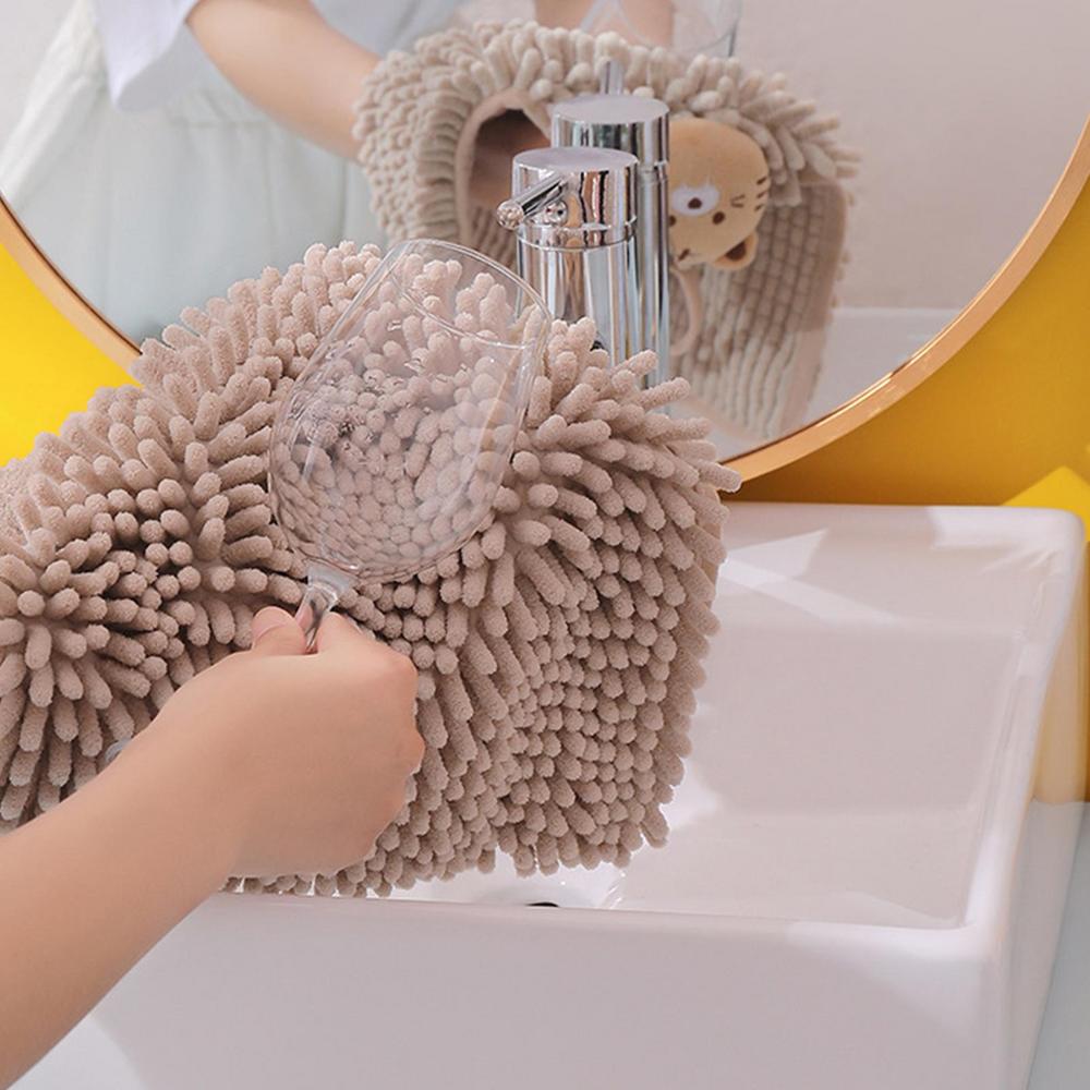 Cute Chenille Soft Hanging Hand Towels Absorbent Thick Kitchen Bathroom Microfiber Towel Bulk