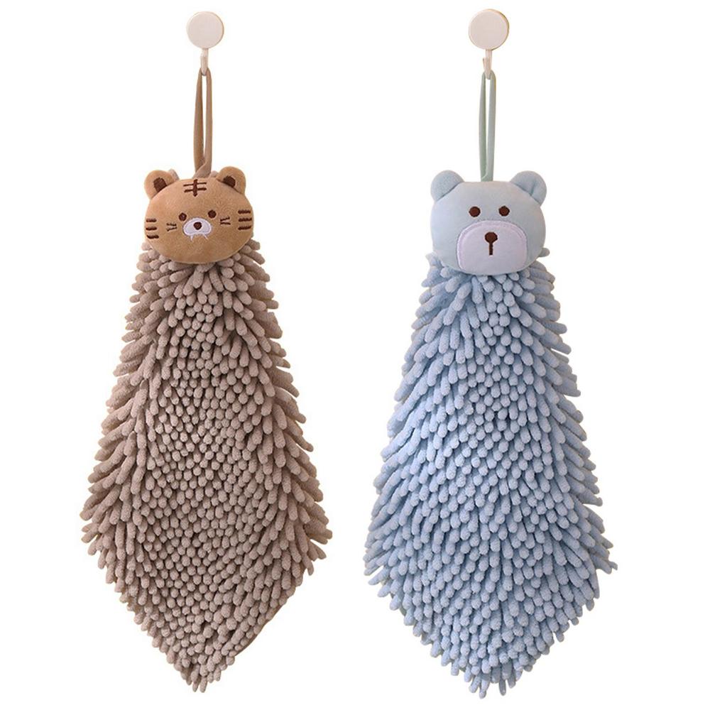 Cute Chenille Soft Hanging Hand Towels Absorbent Thick Kitchen Bathroom Microfiber Towel Bulk