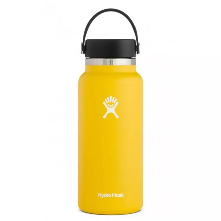 New stainless steel 40 oz water bottle insulated wide mouth retractable cover portable cup