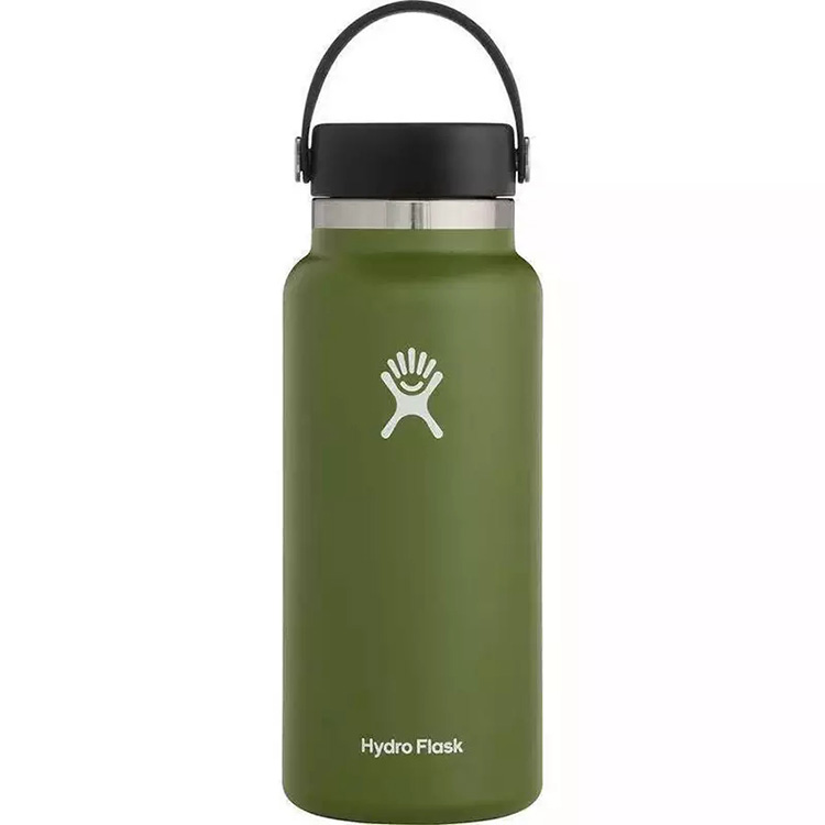 New stainless steel 40 oz water bottle insulated wide mouth retractable cover portable cup
