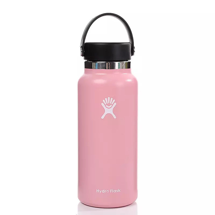 New stainless steel 40 oz water bottle insulated wide mouth retractable cover portable cup
