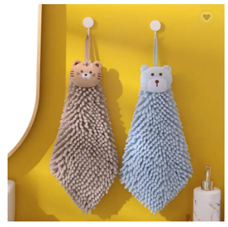 Bathroom Decorative Hand Towel Cute Chenille Soft Hanging Hand Towel 