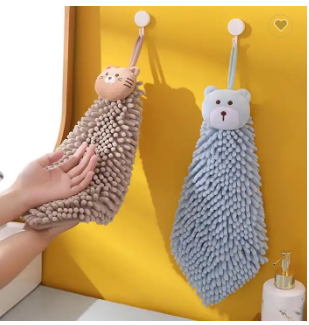 Bathroom Decorative Hand Towel Cute Chenille Soft Hanging Hand Towel 