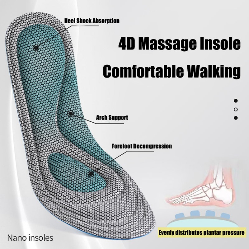 Memory Foam Insoles for Shoes Men Women Nano Massage Sport Insole Feet Orthopedic Shoe Sole Running Accessories