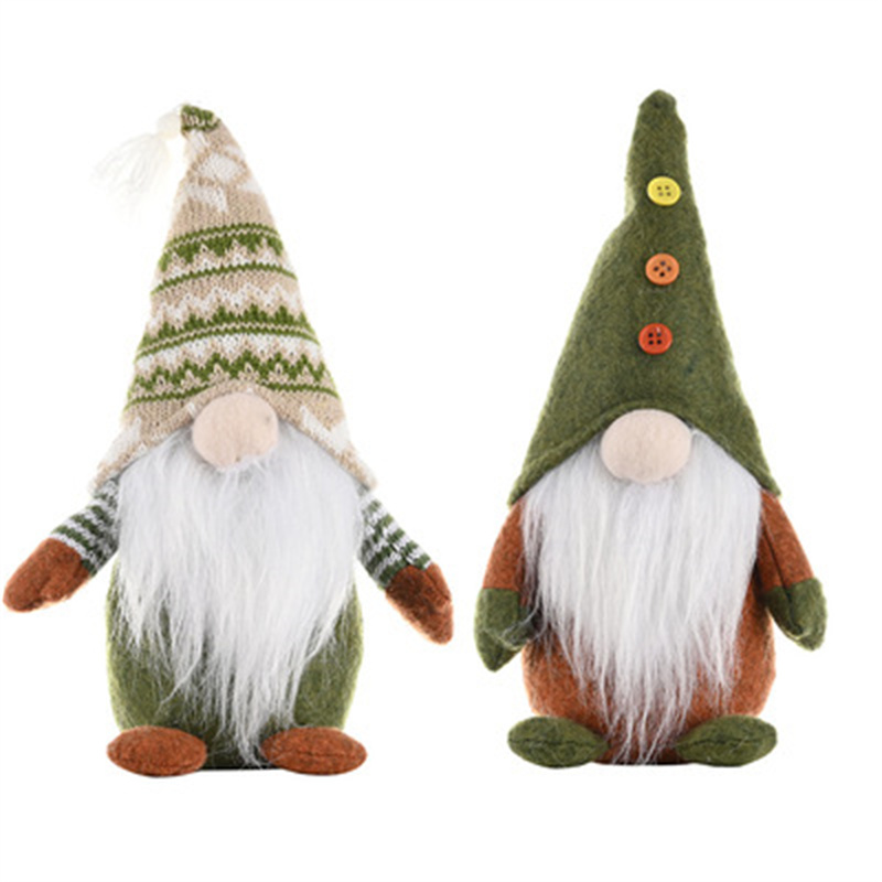 MK Christmas Textile Cloth Standing Faceless Doll Ornaments Christmas Doll Decoration For Gift