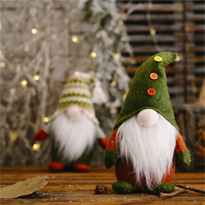 MK Christmas Textile Cloth Standing Faceless Doll Ornaments Christmas Doll Decoration For Gift
