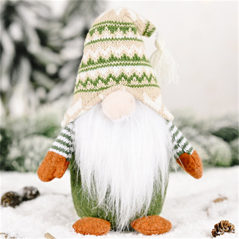 MK Christmas Textile Cloth Standing Faceless Doll Ornaments Christmas Doll Decoration For Gift