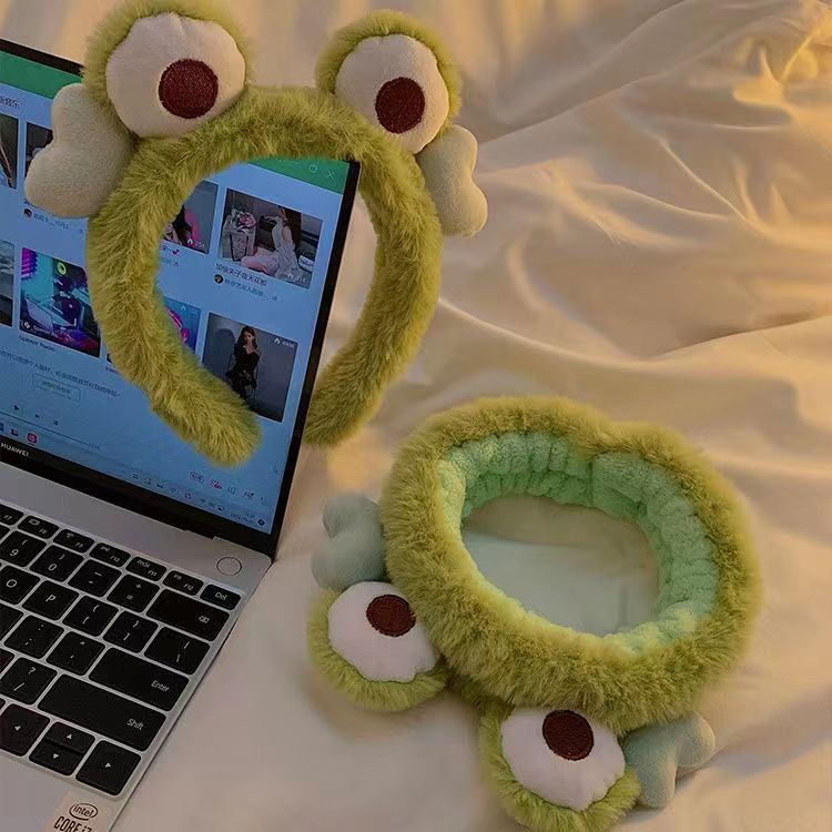 2023 Popular Little Frog Trend Cartoon Funny Hairband Hoops for Girls