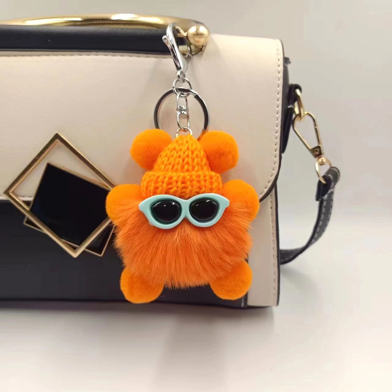 Plush small coal ball pendant cute cartoon plush bag accessories keychain accessories