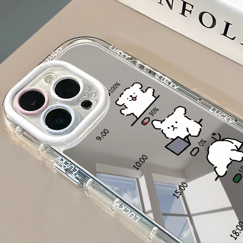 ins creative simple personality puppy mirror phone case