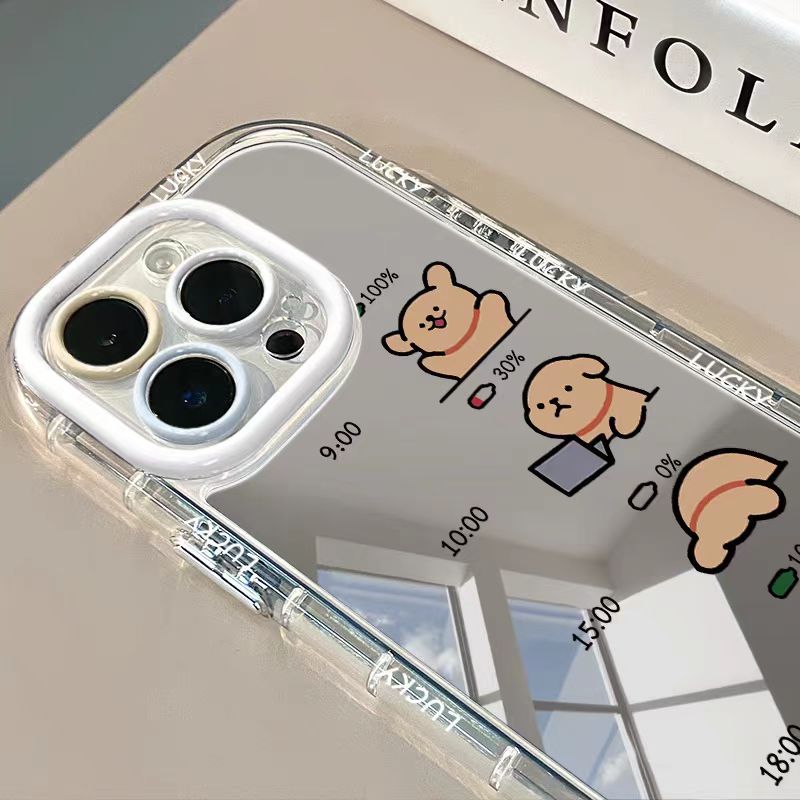 ins creative simple personality puppy mirror phone case