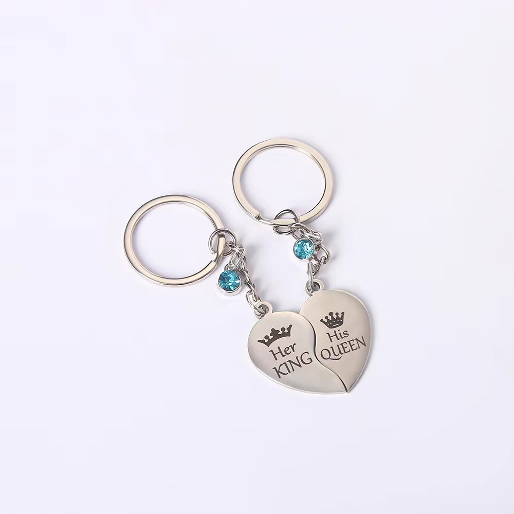 Popular stainless steel heart-shaped creative keychain pendant bag decoration