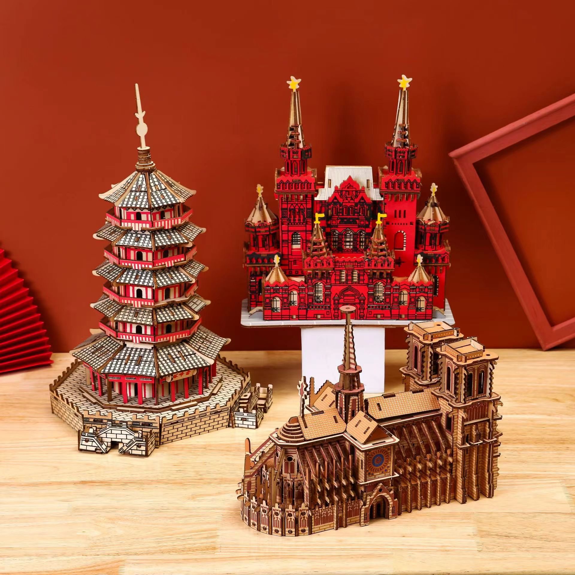 3D Wooden Building Model Puzzle (1 Piece)