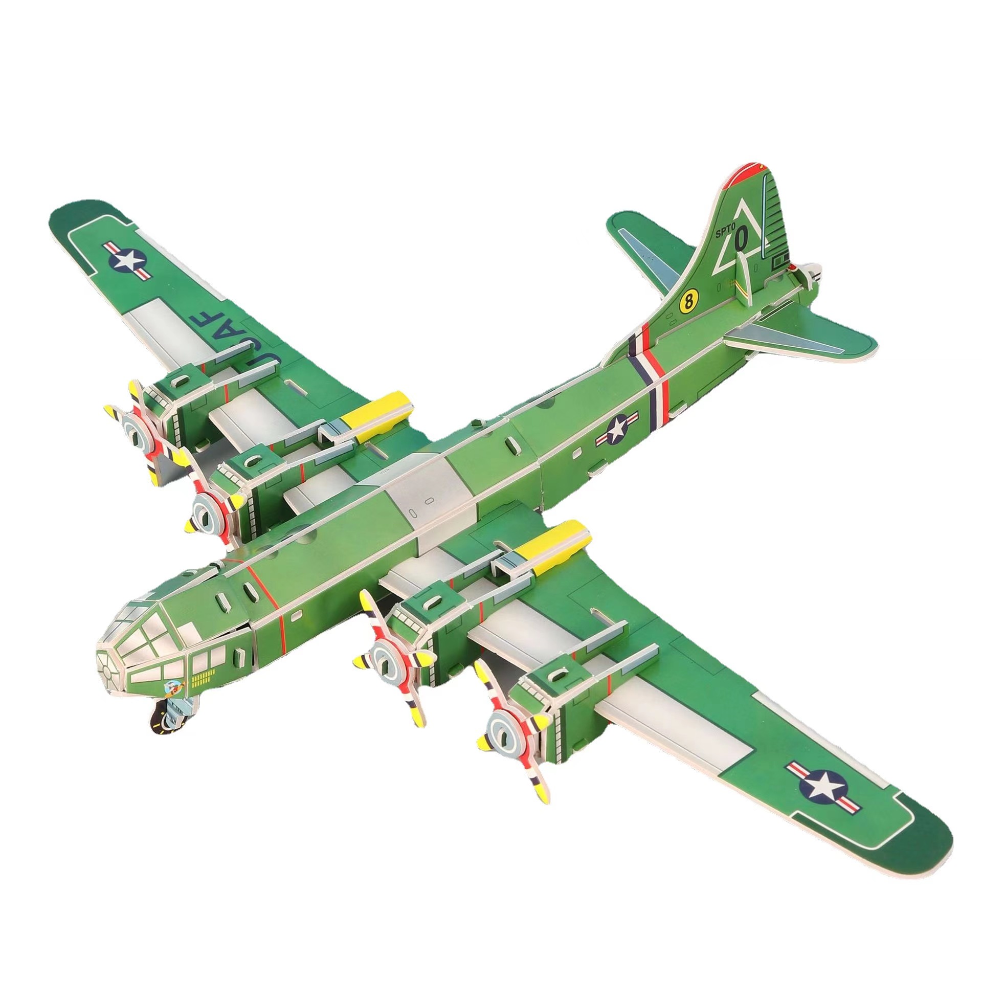 Children's Paper Assembled Airplane Model 3D Puzzle Toy