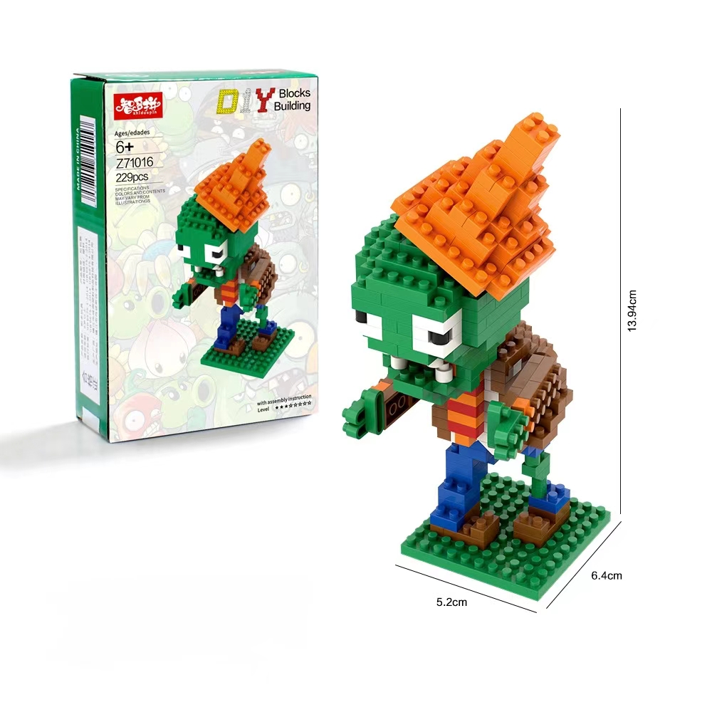 3D Puzzle Toy for Small Particle Building Block Game Plants VS. Zombies