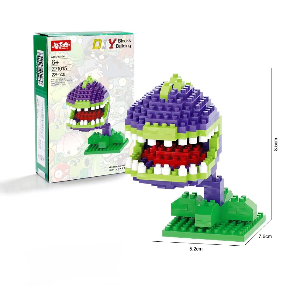 3D Puzzle Toy for Small Particle Building Block Game Plants VS. Zombies