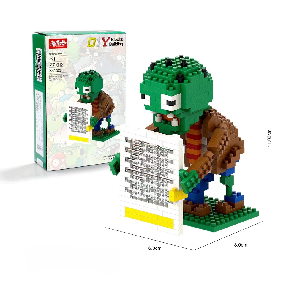 3D Puzzle Toy for Small Particle Building Block Game Plants VS. Zombies