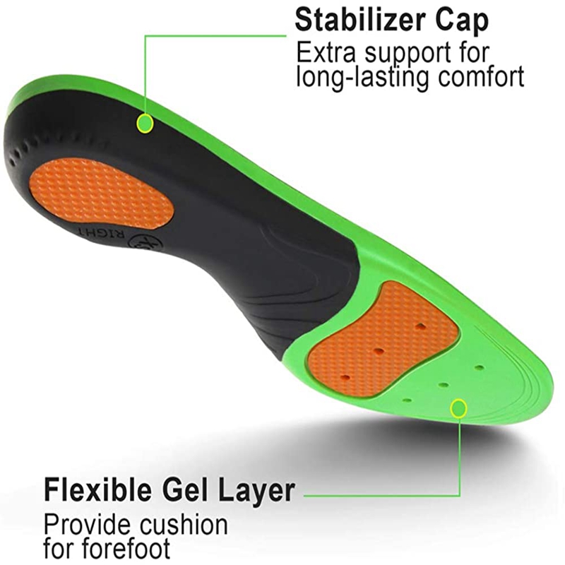 High Arch Orthotic Insoles Plantar Fasciitis Pain Flat Foot Sports Insoles Unisex Arch Support Shock Cushion Insoles