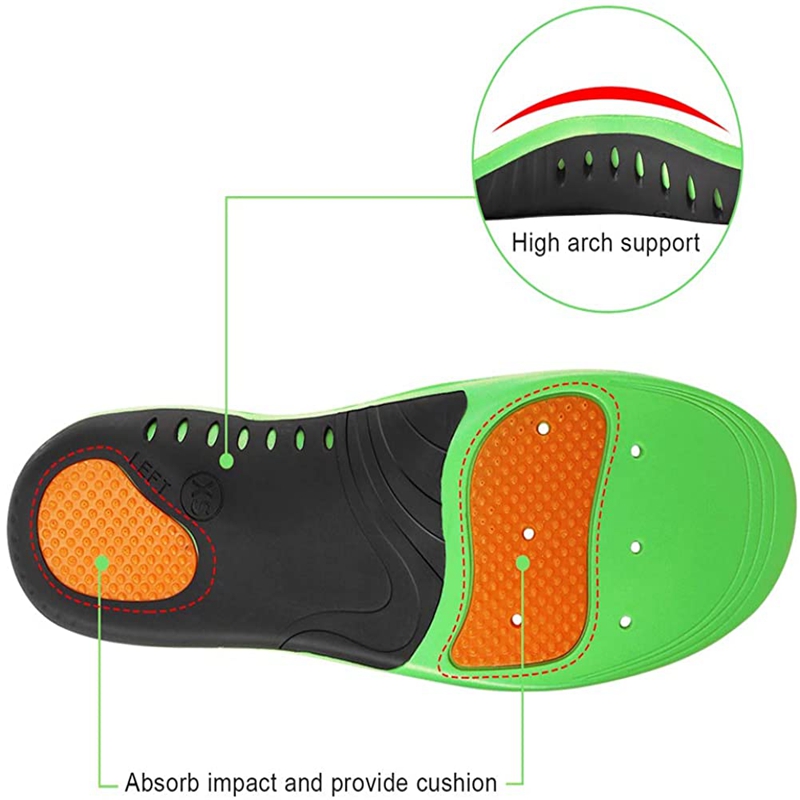 High Arch Orthotic Insoles Plantar Fasciitis Pain Flat Foot Sports Insoles Unisex Arch Support Shock Cushion Insoles