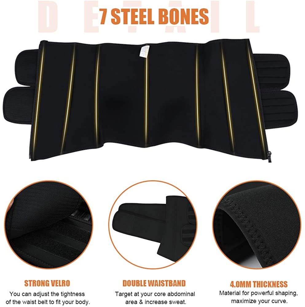 Waist Trainer Double Belt Short Torso Steel Boned Plus Size Waist Trainer Latex Corset Waist Trainer
