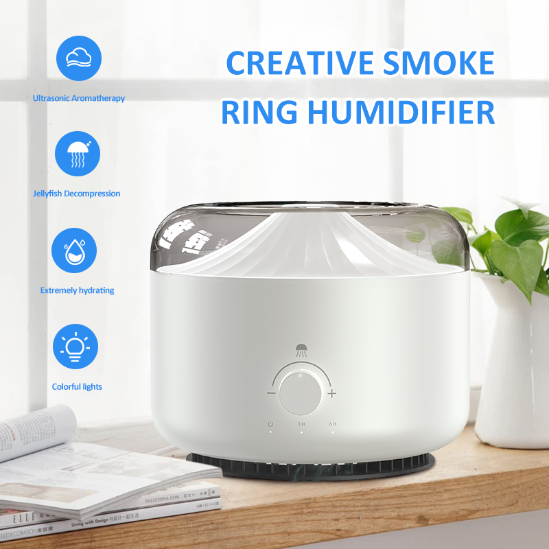 Luxury Smart Big Scent Nebulized Therapy Oil 3D Jellyfish Aromatherapy Humidifier Smoke Puffing Ring Aroma Machine Diffu