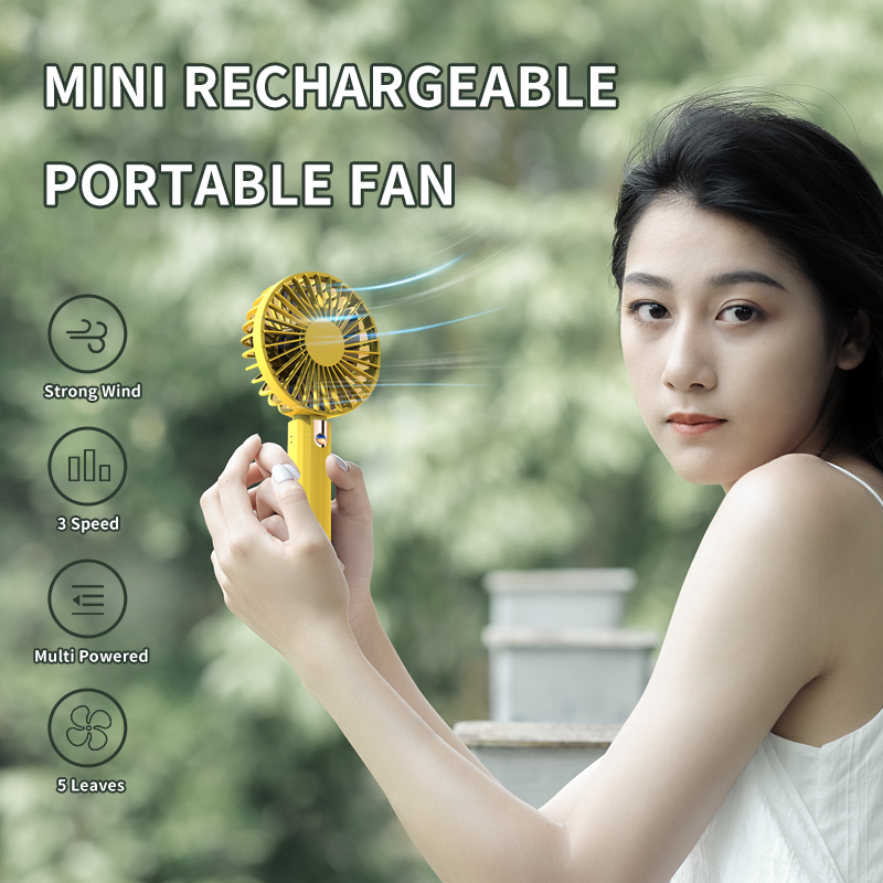 WYWD   Bulk 3 in 1 Personal Small Portable Hand Held Table Usb Charging Fan Rechargeable Mini Handheld Fa