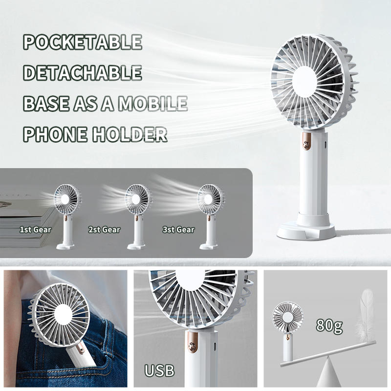 WYWD   Bulk 3 in 1 Personal Small Portable Hand Held Table Usb Charging Fan Rechargeable Mini Handheld Fa