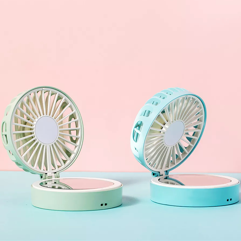 IMYCOO Portable Mini Rechargeable Fan With Mirror  Hot Beauty Personal Small Mirror Lash Fan