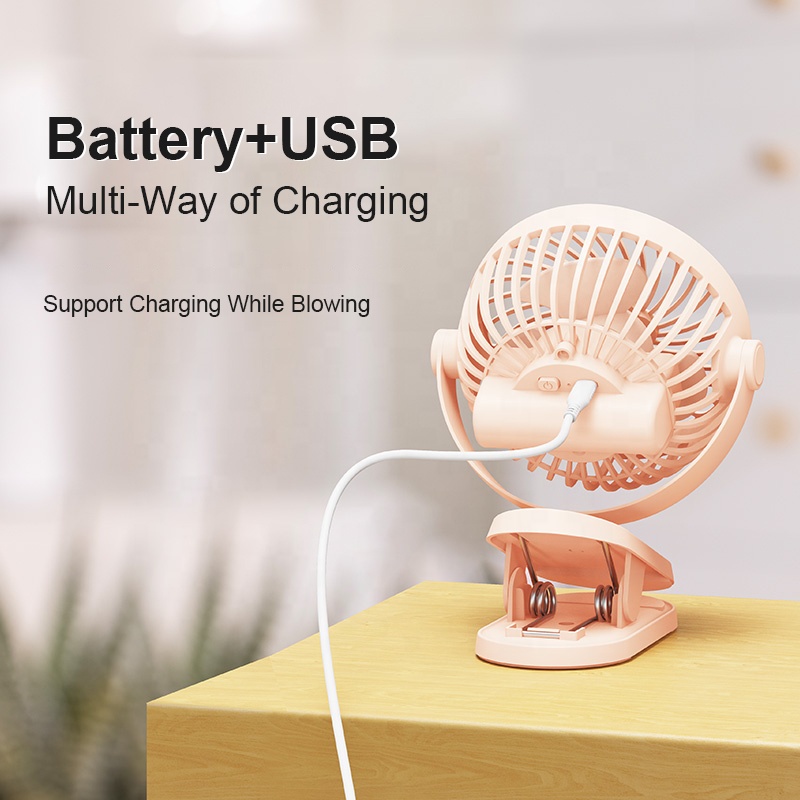2023 Hot Selling 18650  Battery Operated  Rechargeable  Portable Clip On Desk Top Small Fan