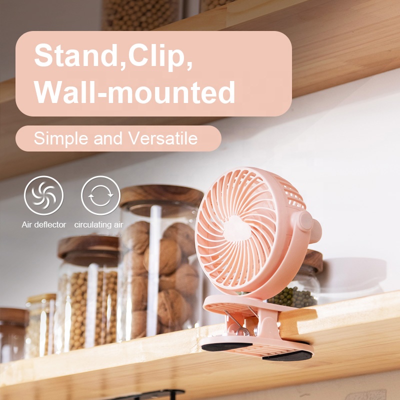 2023 Hot Selling 18650  Battery Operated  Rechargeable  Portable Clip On Desk Top Small Fan