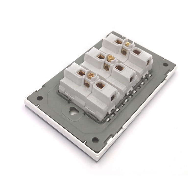 Luxury plug 3gang home outlets wall AC power modular italian socket