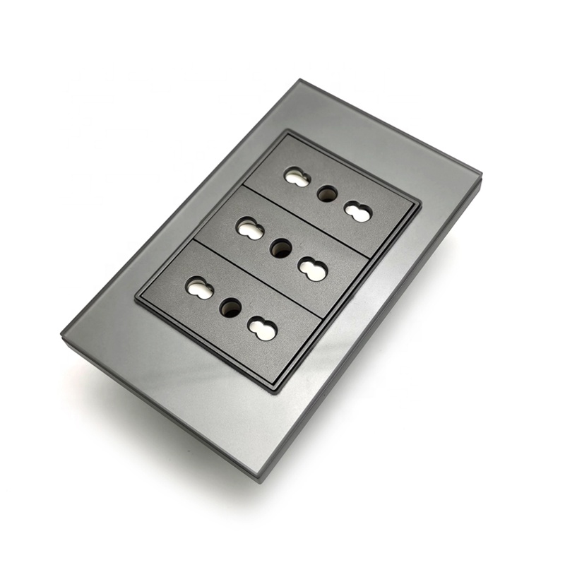 Luxury plug 3gang home outlets wall AC power modular italian socket