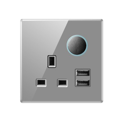 High quality UK standard double switched double socket outlet 250V 13A electric wall socket