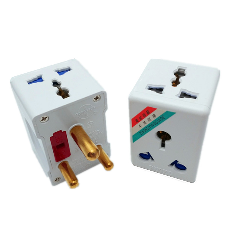 South Africa 3 Round Pin Electrical Plug Socket 15A 250V AC Adapter Pure Copper Travel Converter Power gsm Outlet With F